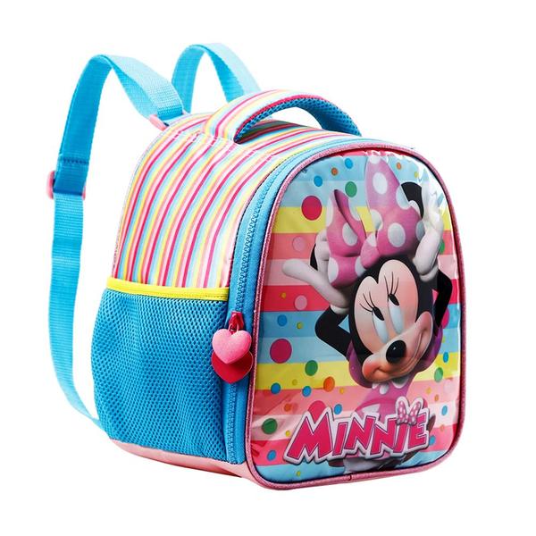 Imagem de Kit Mochila Infantil Minnie Attitude Mouse Rodinhas Tam G Escolar Lancheira Térmica Estojo 100 Pens