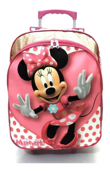 Imagem de Kit Mochila Infantil Minnie Mouse Lisa G Rodinhas Menina F5 Rosa