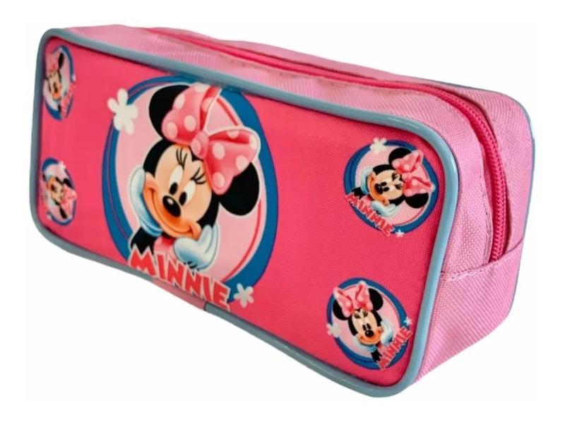 Imagem de Kit Mochila Infantil Minnie Mouse Rosa Lisa Costas G F5