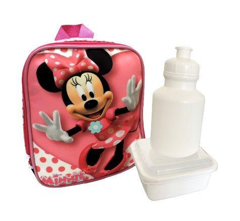 Imagem de Kit Mochila Infantil Minnie Mouse Rosa Lisa Costas G F5