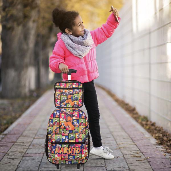 Imagem de Kit Mochila Infantil Naruto Carrinho + Lancheira Térmica