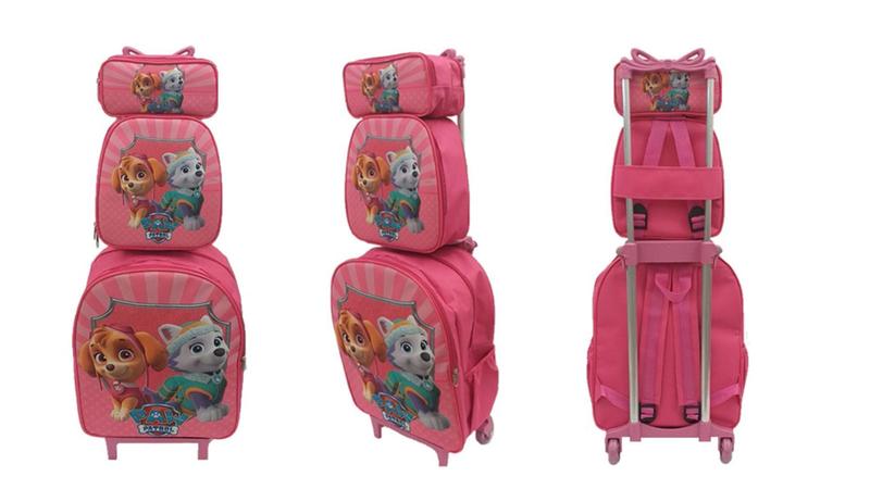 Imagem de Kit Mochila Infantil Patrulha Canina Feminina Rosa