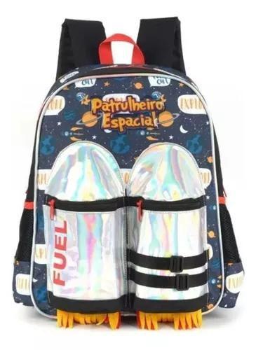 Imagem de Kit Mochila Infantil Patrulheiro Foguete Espacial Costas G