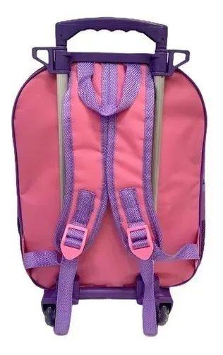 Imagem de Kit Mochila Infantil Princesa Sofia Rodinhas G F5 Glitter