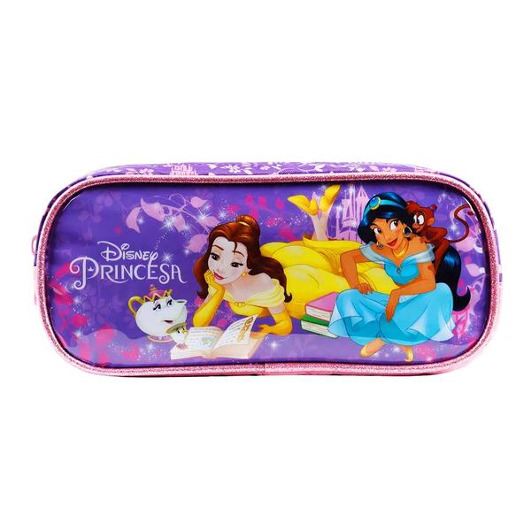 Imagem de Kit Mochila Infantil Princesas Disney Costas G Com Sombrinha