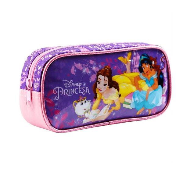 Imagem de Kit Mochila Infantil Princesas Disney Costas Tam M Estojo