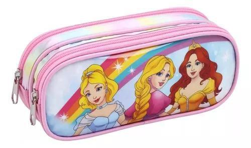 Imagem de Kit Mochila Infantil Princesas Reino Magico Rodinhas Tam G