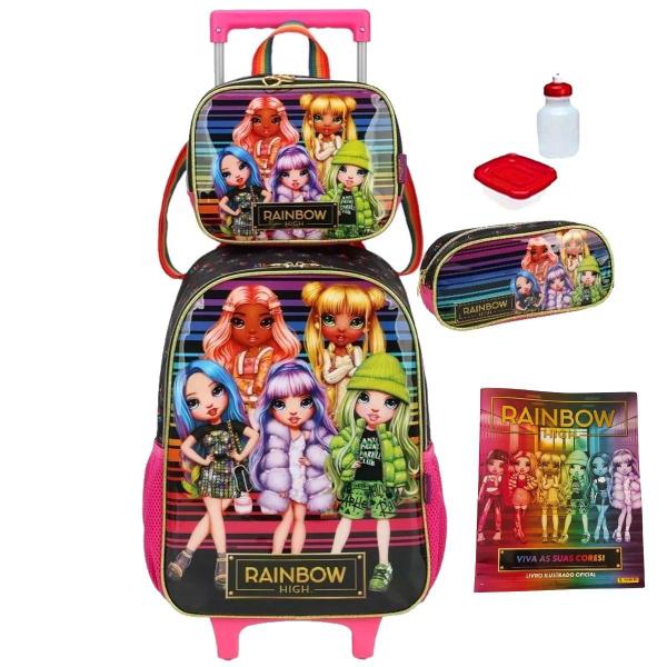 Imagem de Kit Mochila Infantil Rainbow High Rodinhas Tam G Escolar