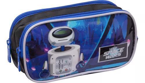 Imagem de Kit Mochila Infantil Robô Espacial R2d2 Wars Rodinhas E Alça