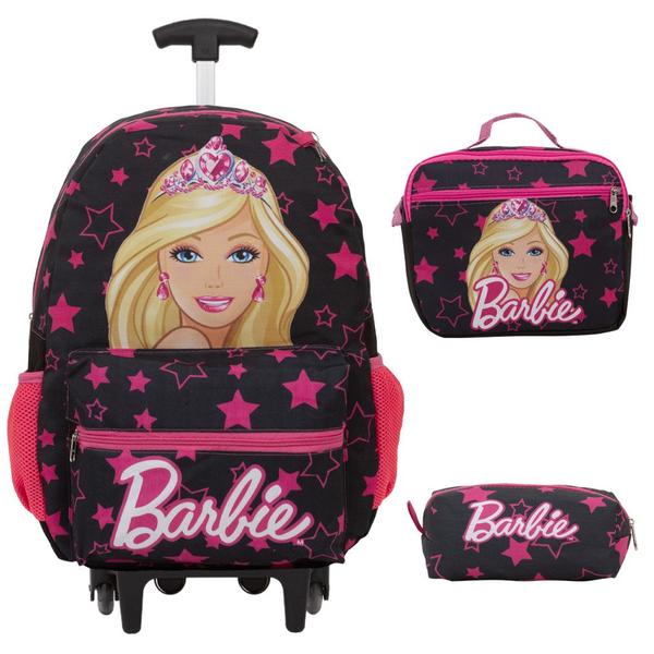 Imagem de Kit Mochila Infantil Rodinha Barbie Juvenil Envio Imediato