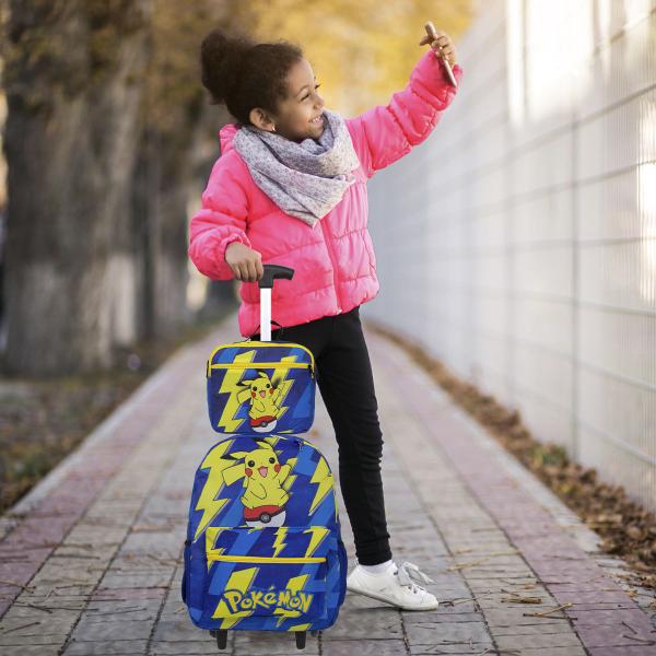 Imagem de Kit Mochila Infantil Rodinha Pokémon Juvenil Tam G Reforçada