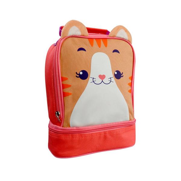 Imagem de Kit Mochila Infantil Rodinhas com Lancheira Térmica com Alça Bolsa Escolar Gatinho