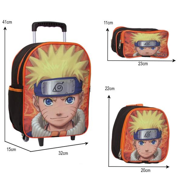 Imagem de Kit Mochila Infantil Rodinhas Naruto Clássico Com Lancheira