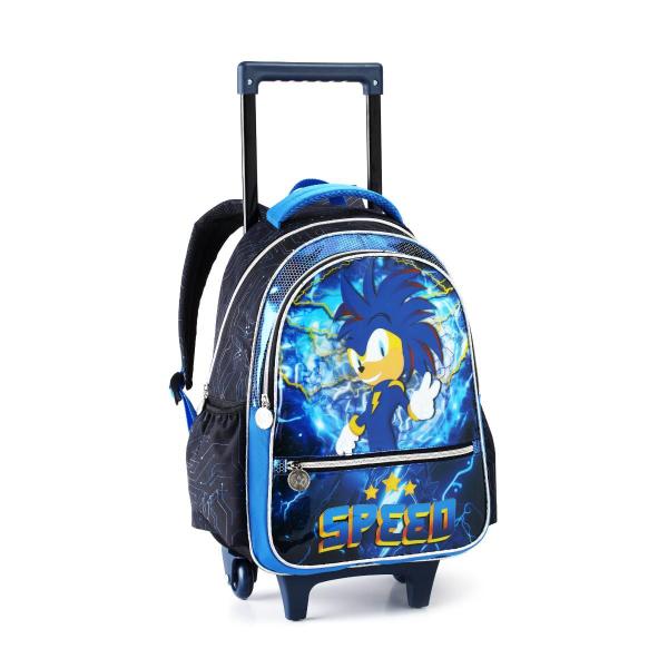 Imagem de Kit Mochila Infantil Rodinhas Ouriço Azul Speed Meninos