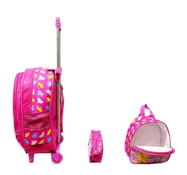 Imagem de Kit Mochila Infantil Rodinhas Princesa + Lancheira + Estojo