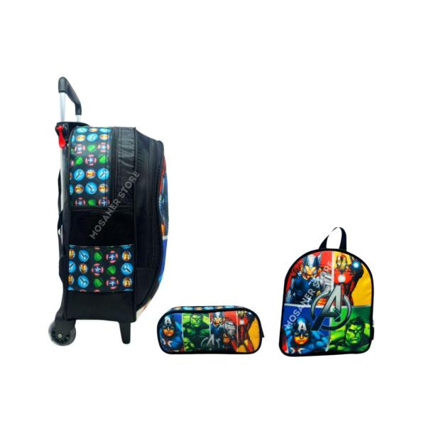 Imagem de Kit Mochila infantil rodinhas Vingadores+ lancheira + estojo