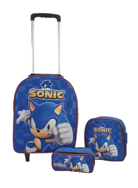 Imagem de Kit Mochila Infantil Sonic Azul