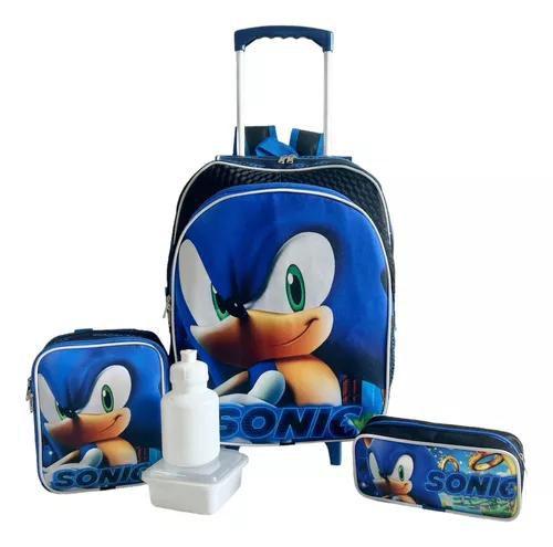 Imagem de Kit Mochila Infantil Sonic Superstars Rodinhas Tam Grande F5