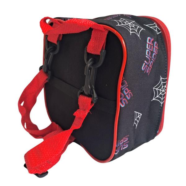 Imagem de Kit Mochila Infantil Spider Homem Aranha Tamanho Grande Rodinhas