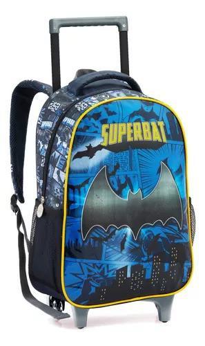 Imagem de Kit Mochila Infantil Superbat Batman Rodinhas Tam G Grande