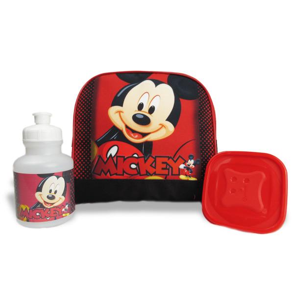 Imagem de Kit Mochila Infantil Tam M Lancheira e Estojo Mickey