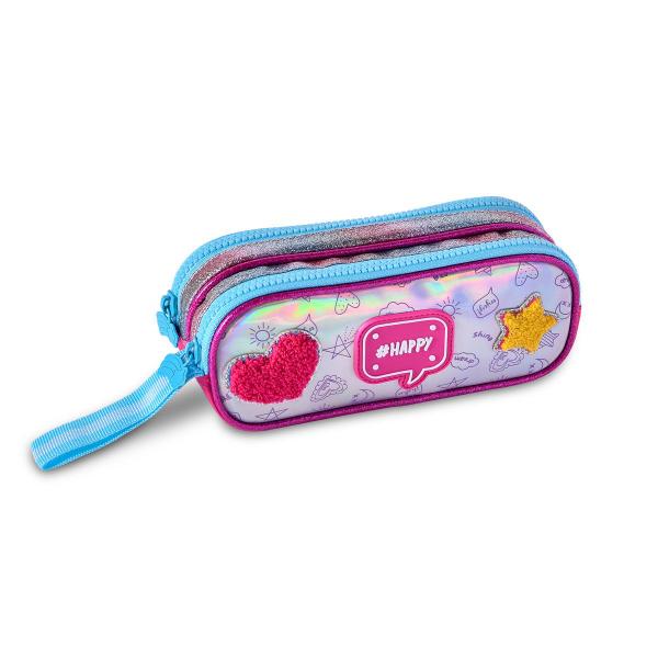 Imagem de Kit Mochila Infantil Unicórnio Holográfica Rodinhas Menina Escolar Lindo Reforçada Resistente 