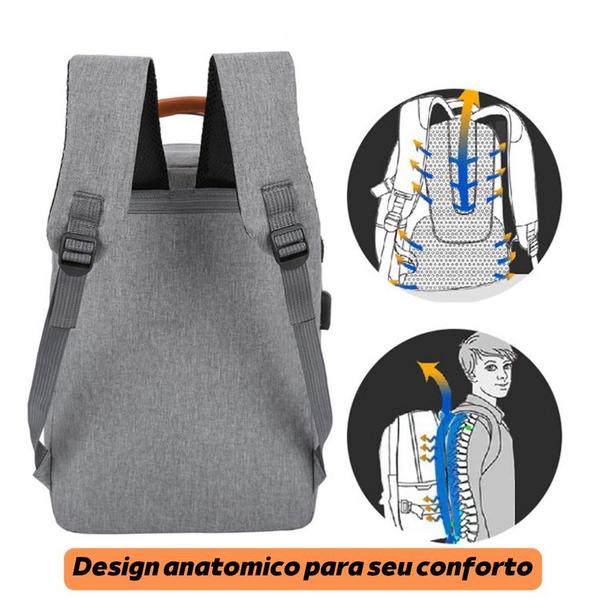 Imagem de Kit Mochila Kit 3 Em 1 Para Notebook Espaçosa Premium Nf