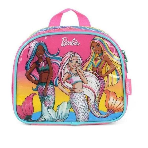 Imagem de Kit Mochila Lancheira Costas Barbie Sereia Escolar Infantil