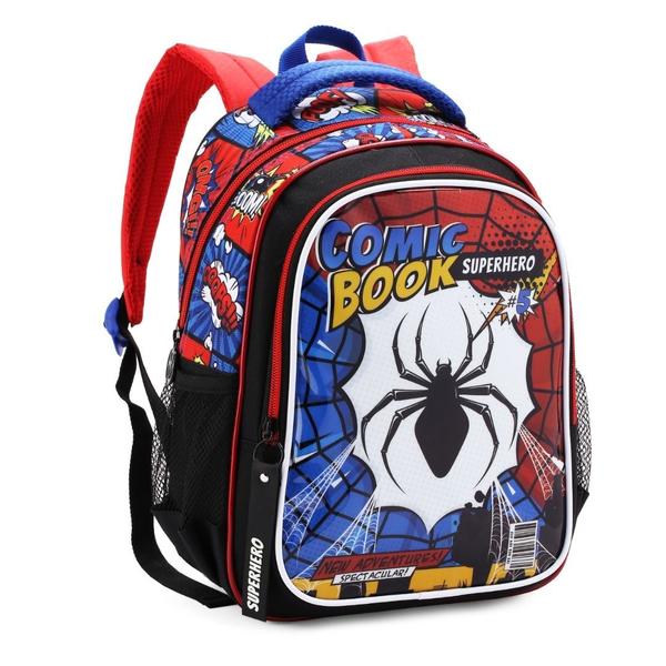 Imagem de Kit Mochila Lancheira e Estojo Escolar Infantil Spider