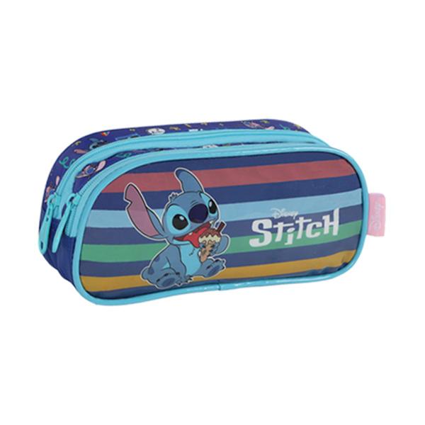 Imagem de Kit Mochila Lancheira Estojo Infantil Stitch Oficial Disney