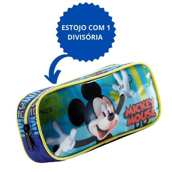 Imagem de Kit Mochila + Lancheira + Estojo Mickey Mouse Disney ul 30x40x15 cm