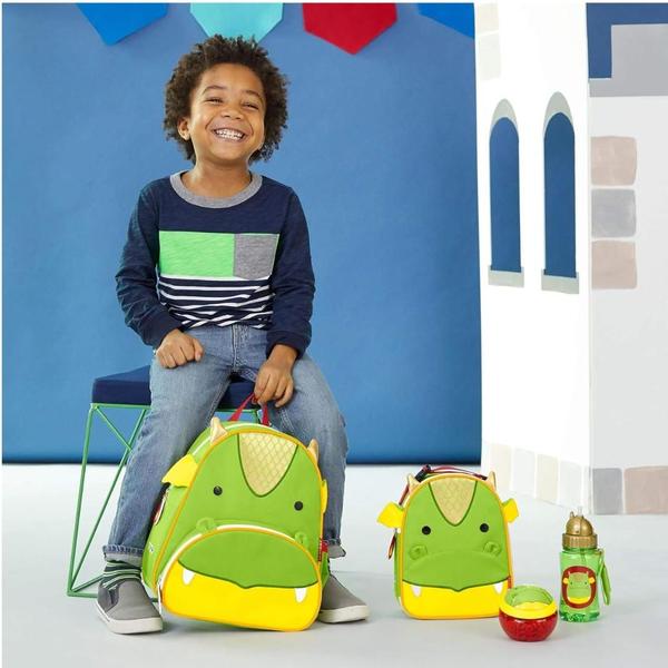 Imagem de Kit Mochila + Lancheira Térmica Zíper Infantil Dragão, Skip Hop