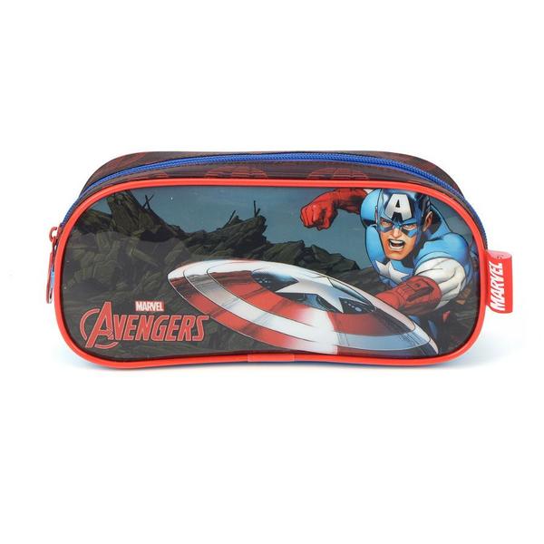 Imagem de Kit Mochila Luxcel Capitão America 38041 Masculino