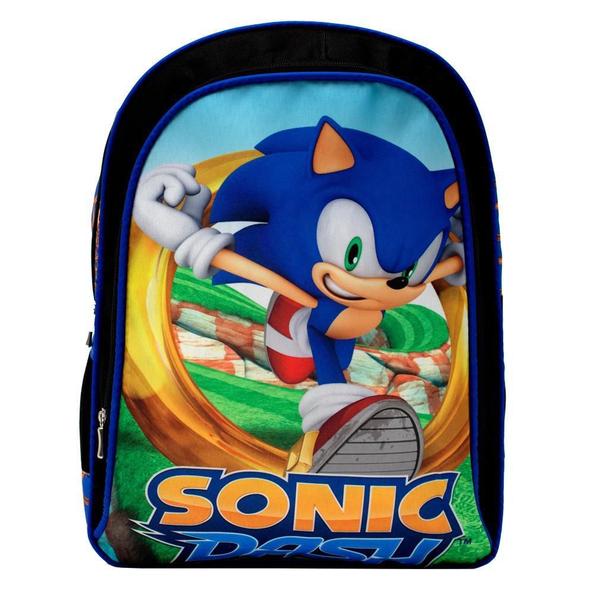 Imagem de Kit Mochila Masculina Infantil Sonic Dash Lancheira Estojo