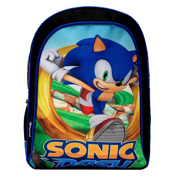 Imagem de Kit Mochila Masculina Infantil Sonic Lancheira Estojo JG