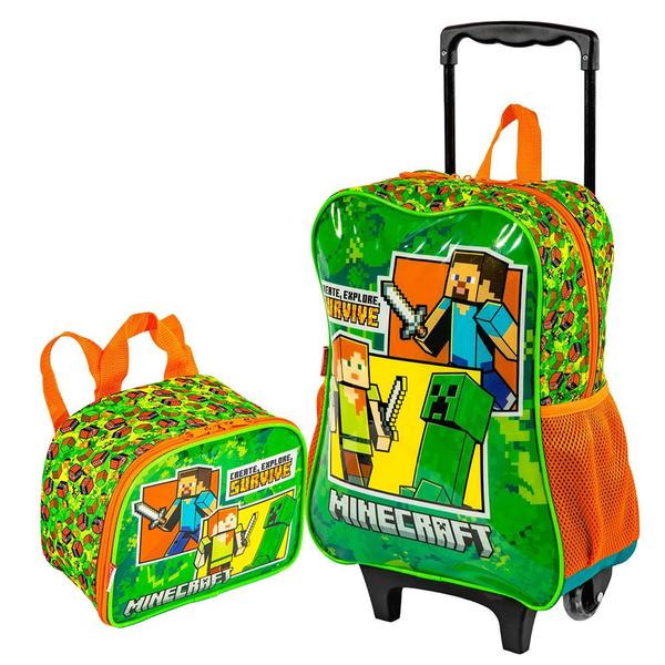 Imagem de Kit Mochila Minecraft Survive Infantil Grande Rodinh Sestini