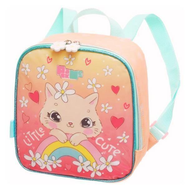 Imagem de Kit Mochila Mochilete Gata Cute Escolar Infantil Rodinhas G