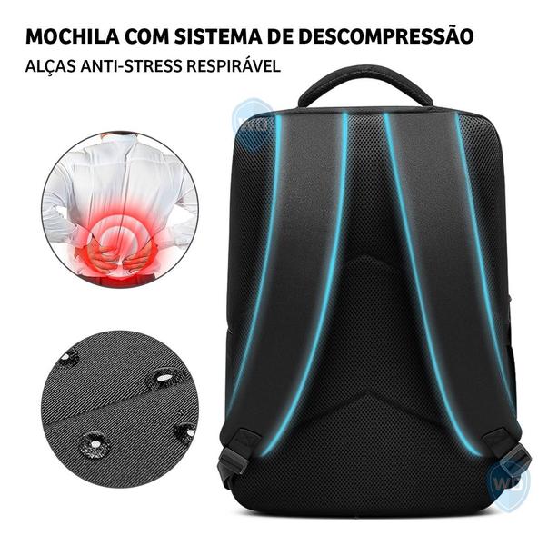 Imagem de Kit Mochila Notebook Com Entrada Usb + Powerbank Carregador 