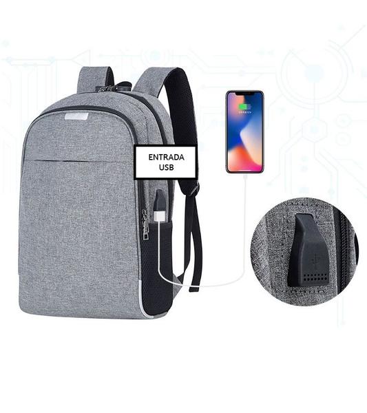 Imagem de Kit Mochila Notebook Impermeável USB Masculina Feminina