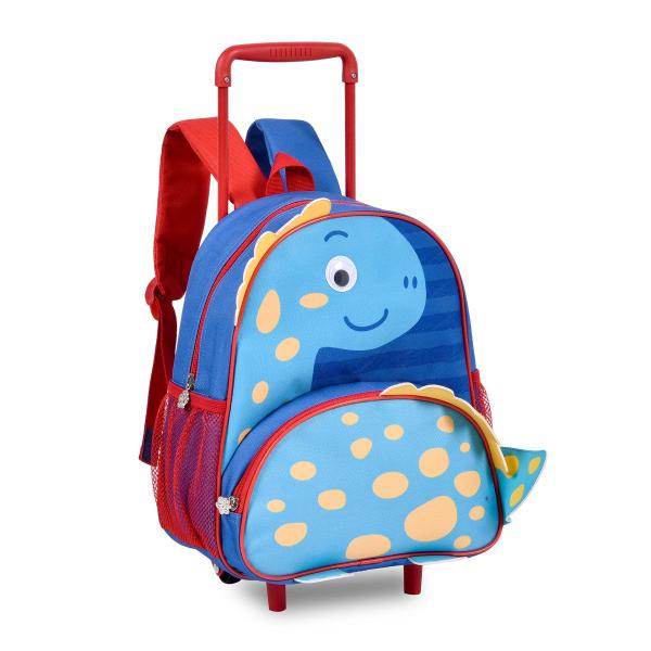 Imagem de Kit Mochila Pets Infantil Feminina Carrinho Animais Rodinha