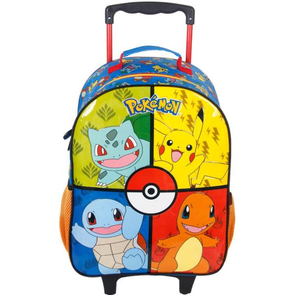 Imagem de Kit Mochila Rodas 16" Pokemon Estojo e Lancheira Escolar