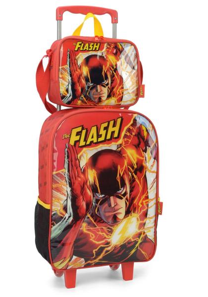 Imagem de Kit Mochila Rodas Lancheira Infantil Flash Luxcel IC37832FM