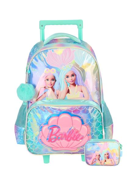 Imagem de Kit Mochila Rodinha+Estojo Box Barbie Holográfico