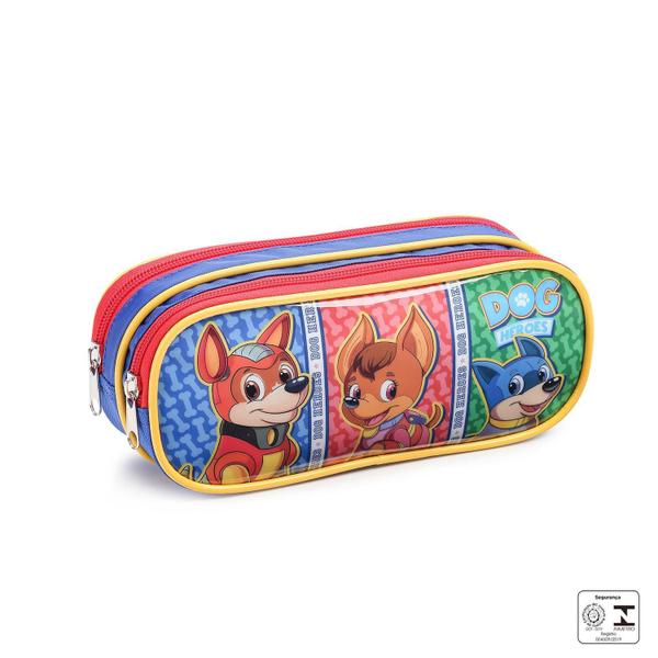 Imagem de Kit Mochila Rodinha Estojo Lancheira Infantil Dog Heroes