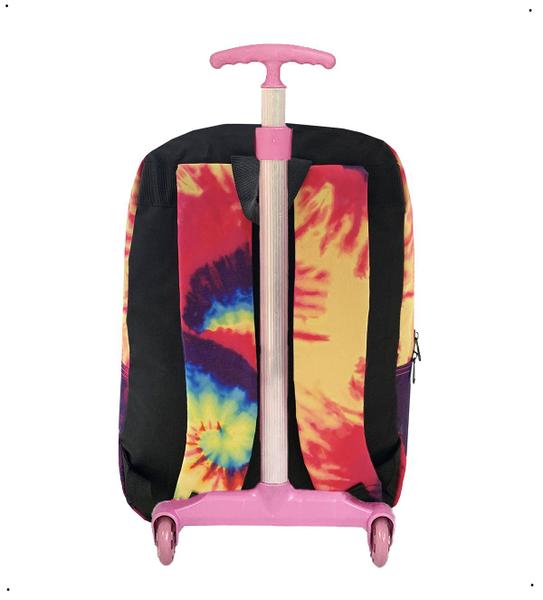 Imagem de Kit Mochila Rodinha Feminina Tie Dye + Lancheira e Estojo