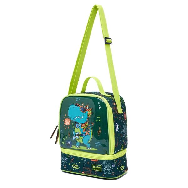 Imagem de Kit Mochila Rodinha Infantil Escolar Masculina Dragão Estojo Organizador Lancheira Resistente  