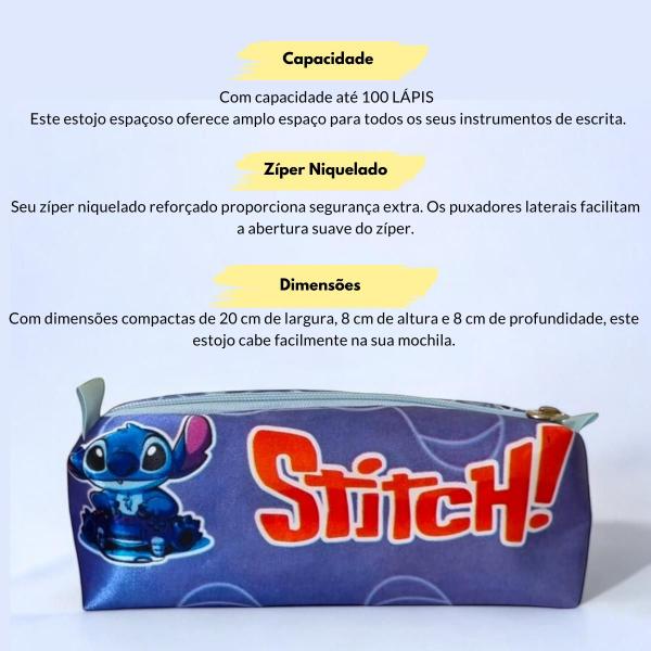 Imagem de Kit Mochila Rodinha Infantil Masculino Escolar Lilo Stitch + lancheira Termica + estojo