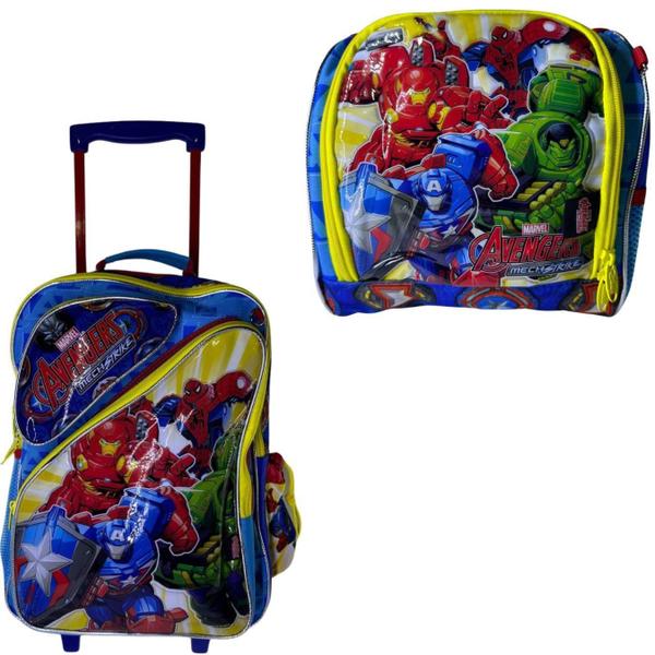 Imagem de Kit Mochila Rodinha + Lancheira Escolar Modelo: Vingadores