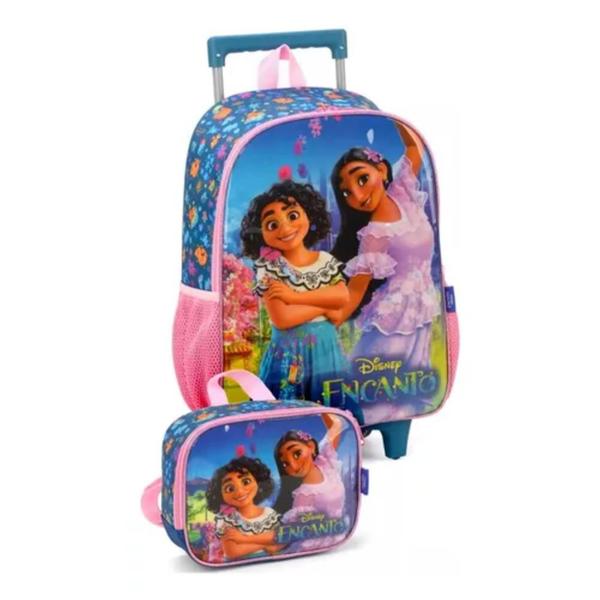 Imagem de Kit Mochila Rodinha Lancheira Estojo Disney Encanto Verde