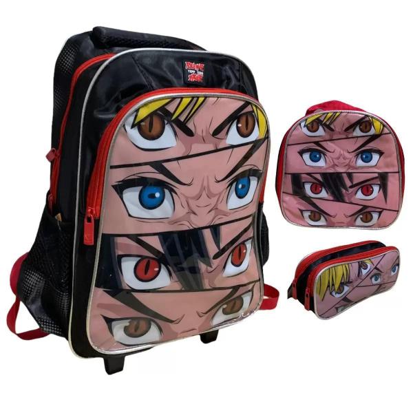 Imagem de Kit Mochila Rodinha Lancheira Estojo Infantil Naruto Yepp